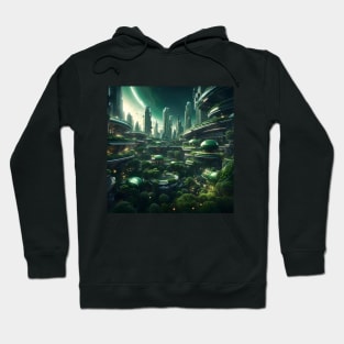 Space Green City Hoodie